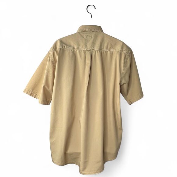 Carhartt Shirt Mens Large Tan/Beige Workwear Button Up Short Sleeve Cotton - Picture 2 of 9